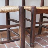 Pair of straw farm chairs