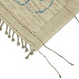 Handwoven Turkish Rustic 212 cm x 311 cm Beige Wool Carpet