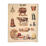 Educational poster milk, 80s