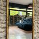 Antique mirror, 145/68cm, gilded with gold leaf and mercury.