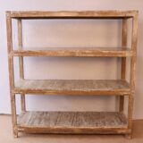 Old burmese teak workshop shelf original unbleached patina