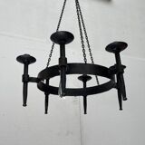 Vintage brutalist wrought iron candle holder by Boltze, 1970s.