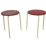set de 2 tabourets en métal, Suède, 1950
