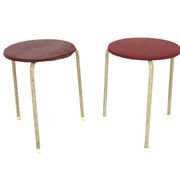 set of 2 metal stools, Sweden, 1950