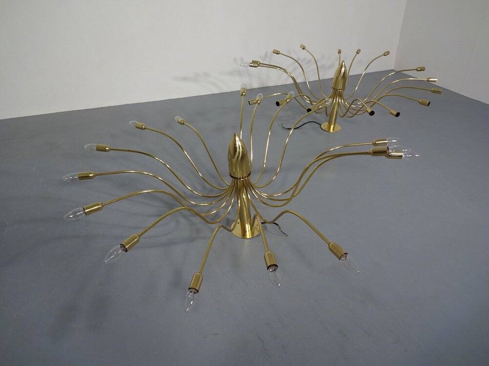 Large Italian brass chandelier, 1960s