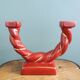 Longchamp twisted burgundy and gold candlestick holder model 1758