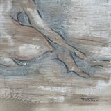 Charcoal painting on natural paper