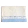Sheet with blue band and embroidered lace