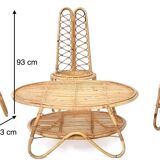 Ensemble de trois chaises de jardin vintage en bambou, Italie