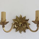 Wall lamp "little sun" in 70s golden brass