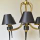 1950 six-armed brass cage chandelier