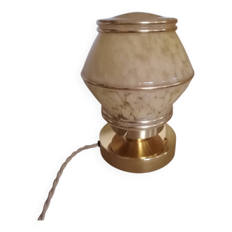 Touch lamp, Clichy glass, creamy yellow