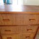 Vintage cane rattan desk with a large top and 5 drawers - 1960s/70s.