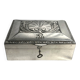 Silver-plated metal jewellery box with shell decoration, Kayser, 20th century.