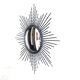 Mirror sun domed black metal, witch eye, 50 years - 62,5x62,5cm