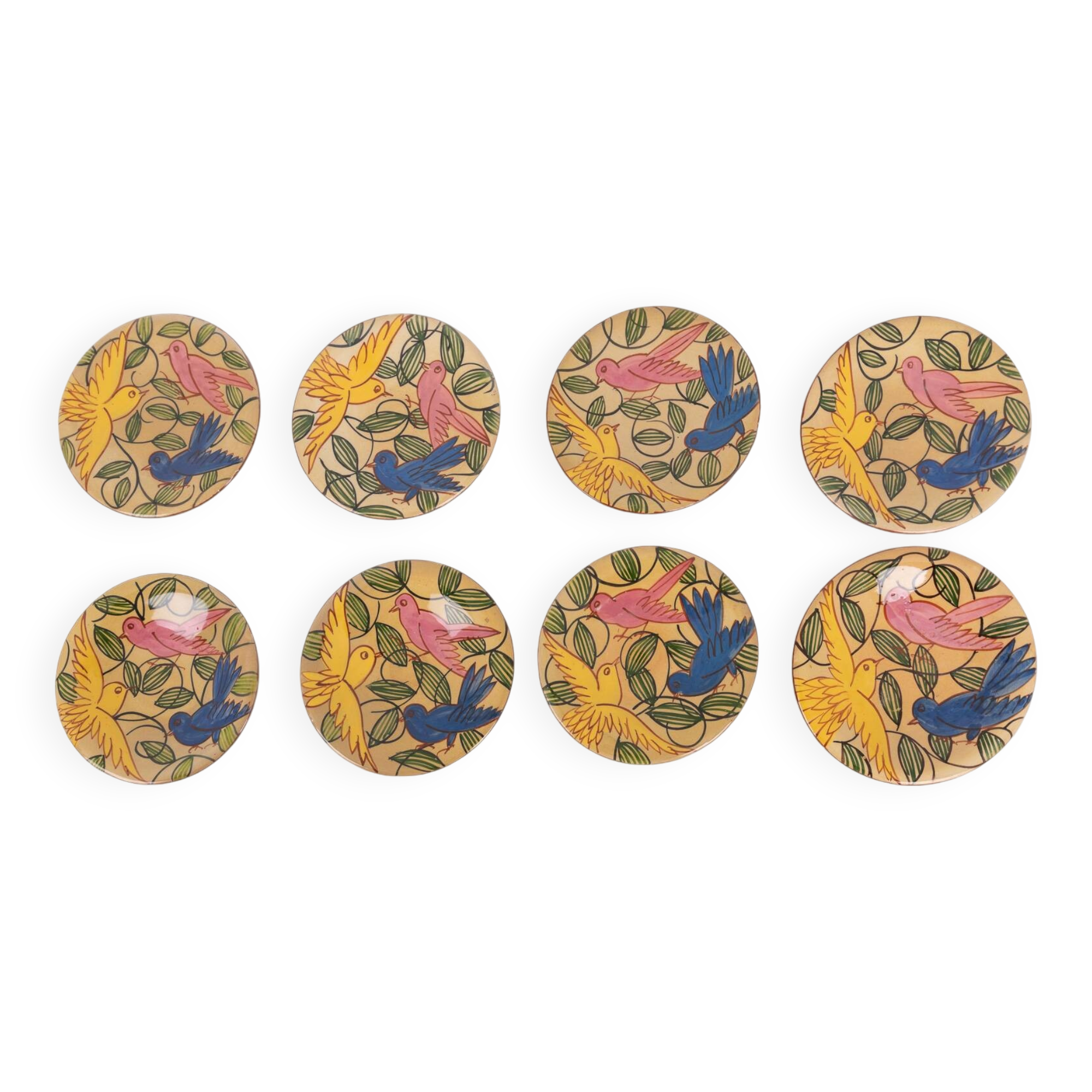 Hand made ceramic plates from Fenice Albisola, Italy 1970’s