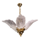 Elegant Murano Candlestick with 5 Leaves in Grit