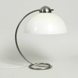 Large Mid Century metal table lamp with plastic shade by Schanzenbach Germa