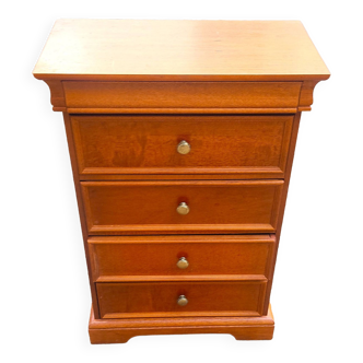 Weekly organizer in solid cherry, 5 drawers, classic Louis Philippe style