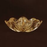 Clear Murano glass bowl with gold powder, 20th century