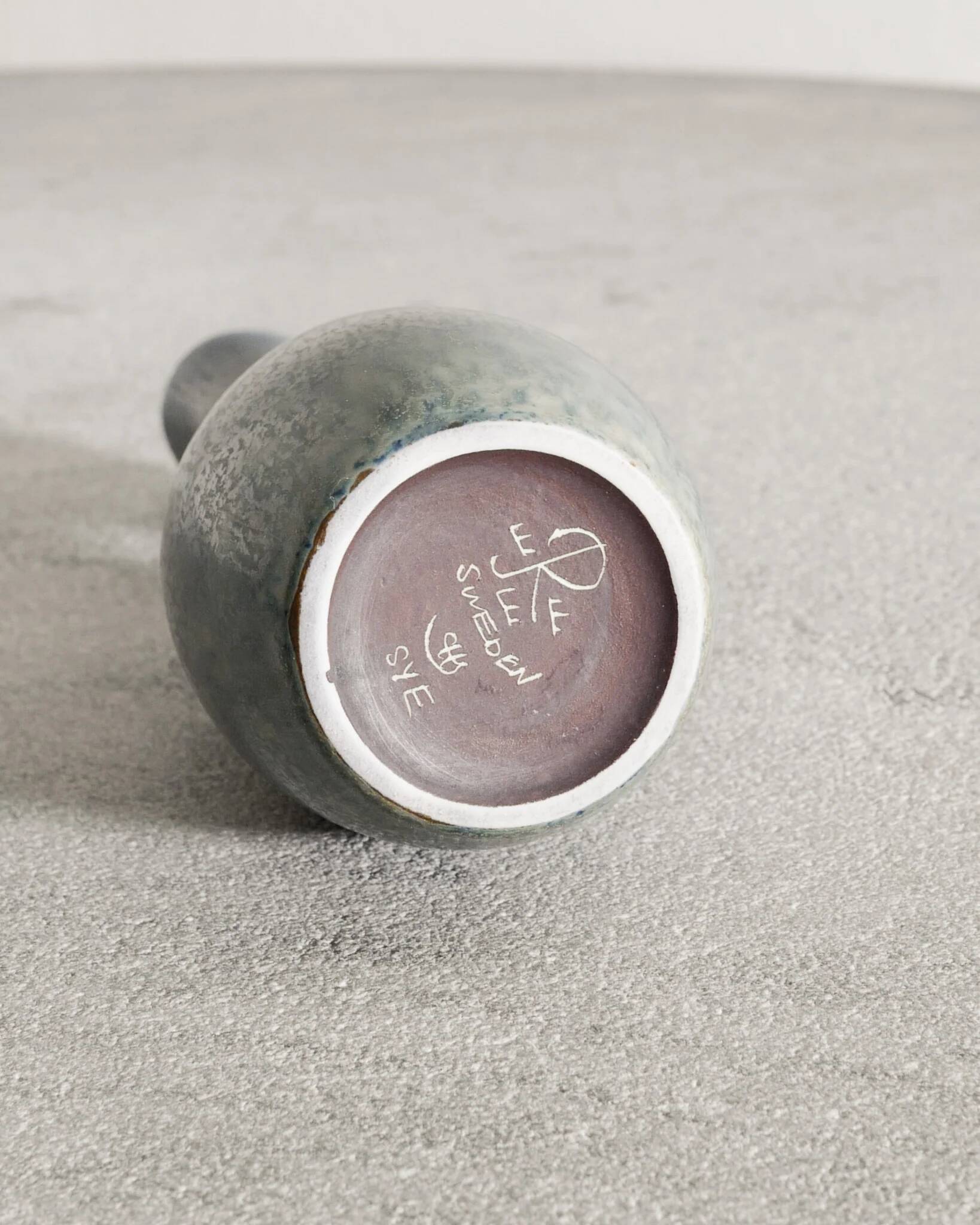 Vintage Swedish Mid Century Blue Pitcher by Carl-Harry Stålhane, 1950s