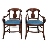 Pair of directorial style armchairs with sticks