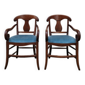 Pair of directorial style armchairs with sticks