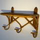 Vintage rattan wall coat rack