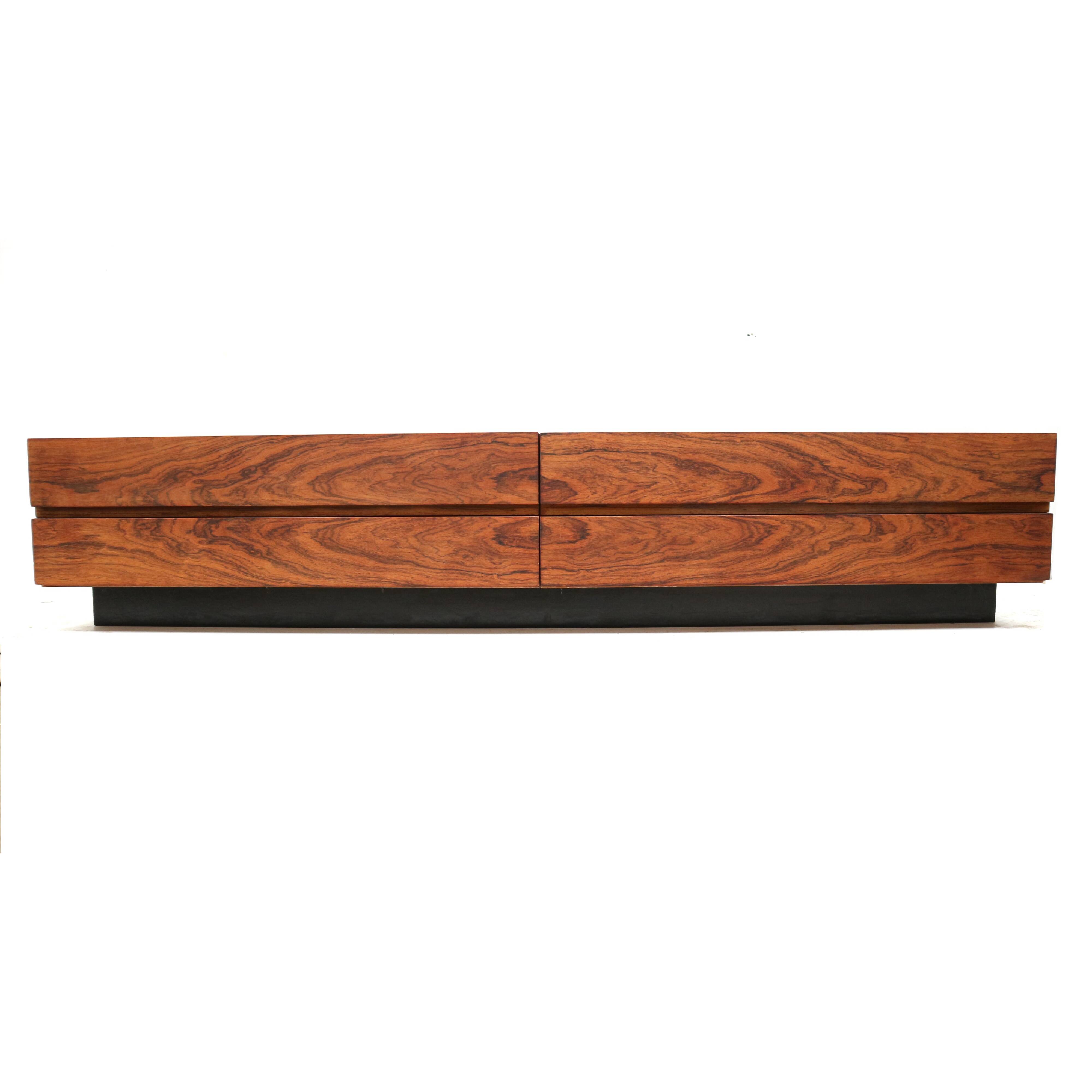 Vintage rosewood low sideboard / lowboard with drawers made in the 60s