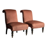 Ensemble de 2 fauteuils à pantoufles français vers 1900