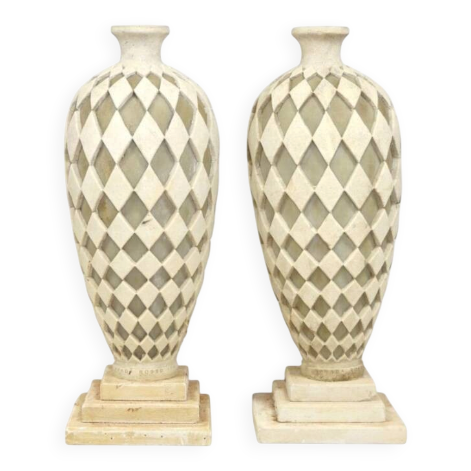Pair of ornamental lighting elements Prada Rosso Italy, 120 cm