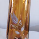 Amber blown glass vase