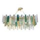 Monumental Rectangular Strip Listelli Murano Glass Chandelier by Simoeng