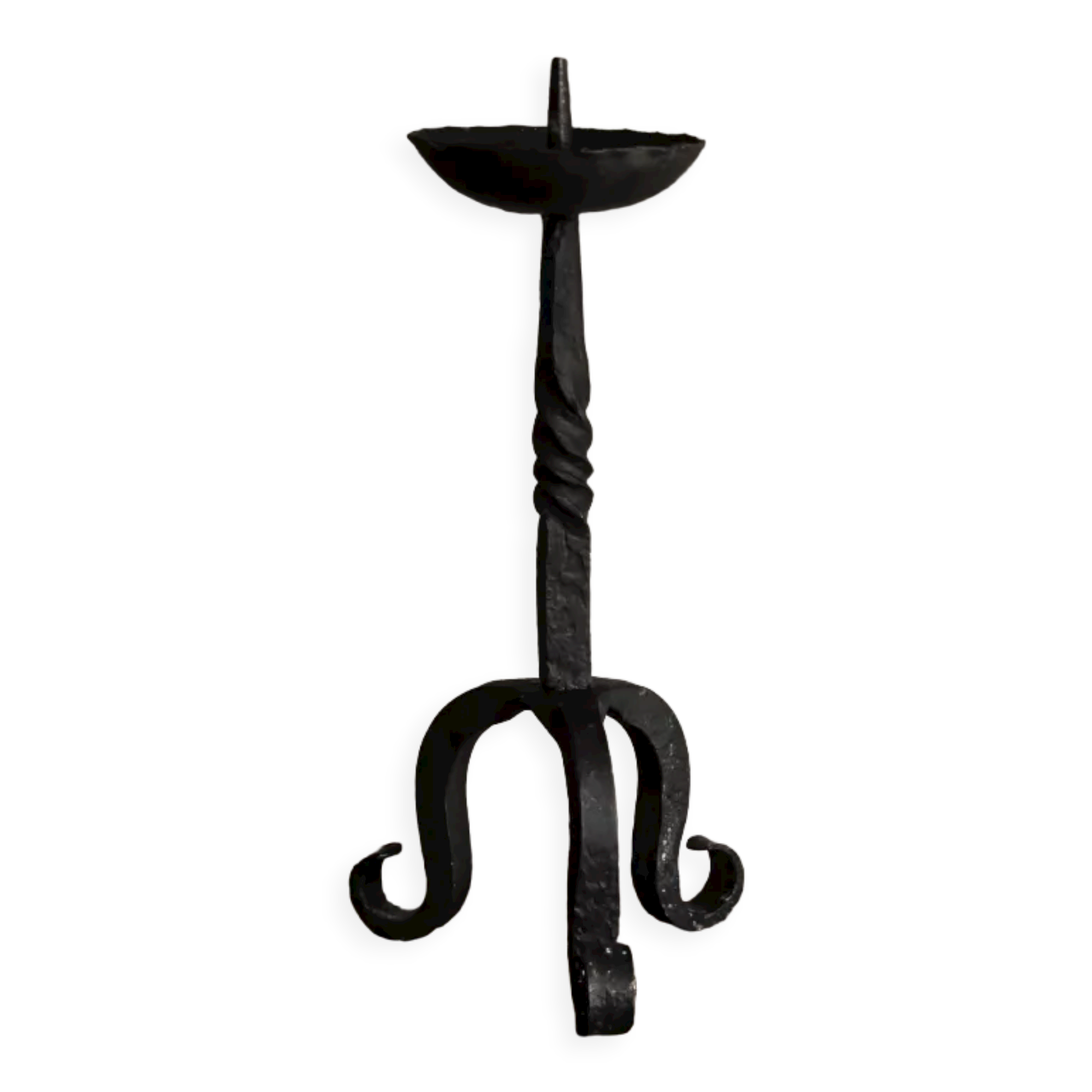 Candlestick picnic wrought iron candle, folk art