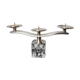 Ice cube candle holder by Peill & Putzler, 3 flames, glass and silver-plated metal, Germany, 1970