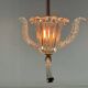 Venetian chandelier in clear Murano glass and brass circa 1950