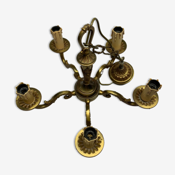 Lustre en bronze doré de style Louis XVI