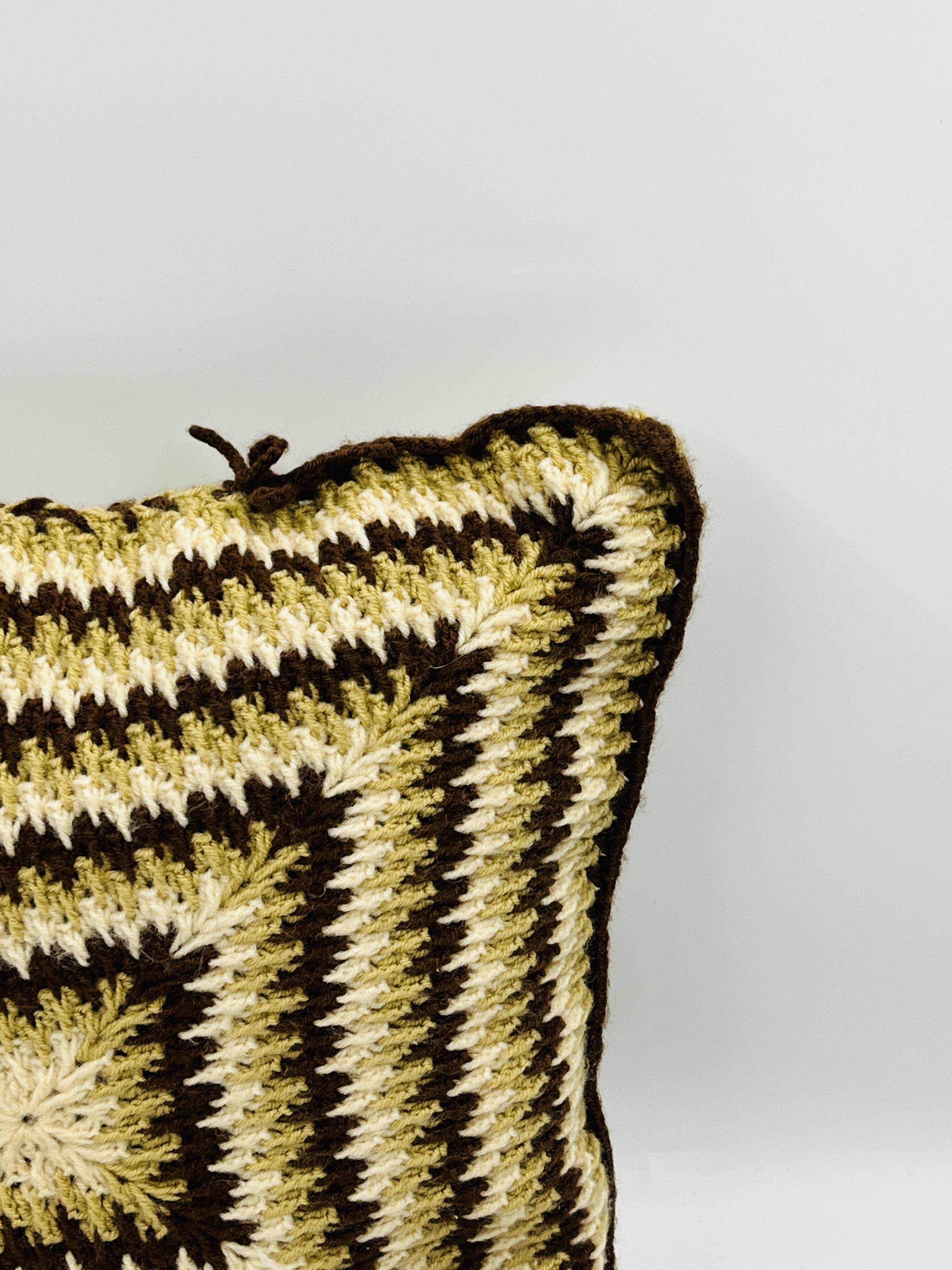 Vintage 70s crochet cushion