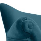 Canapé 3 places en velours allemand, années 1960, bleu océan, restauré