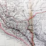 Old map of Peru - 1842