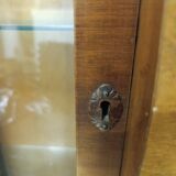 Art Deco style glass-fronted cocktail bar cabinet with folding desk