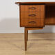 Mid-Century Freestanding Teak Kidney Desk, Denmark, 1960s