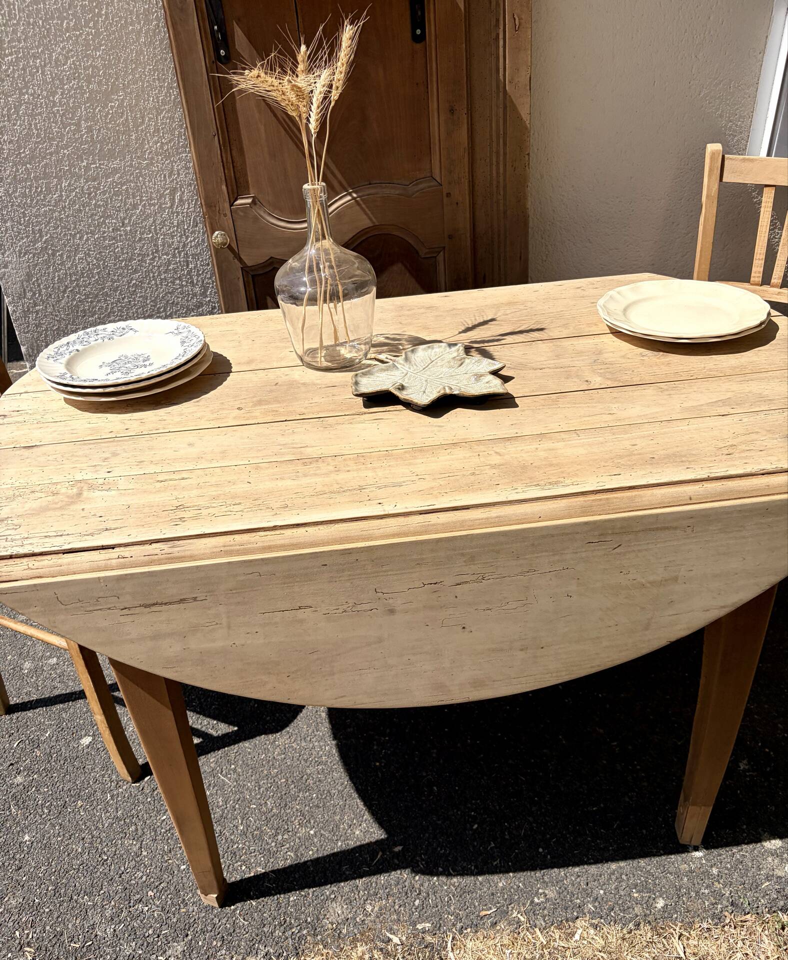 Table à rabat bois brut