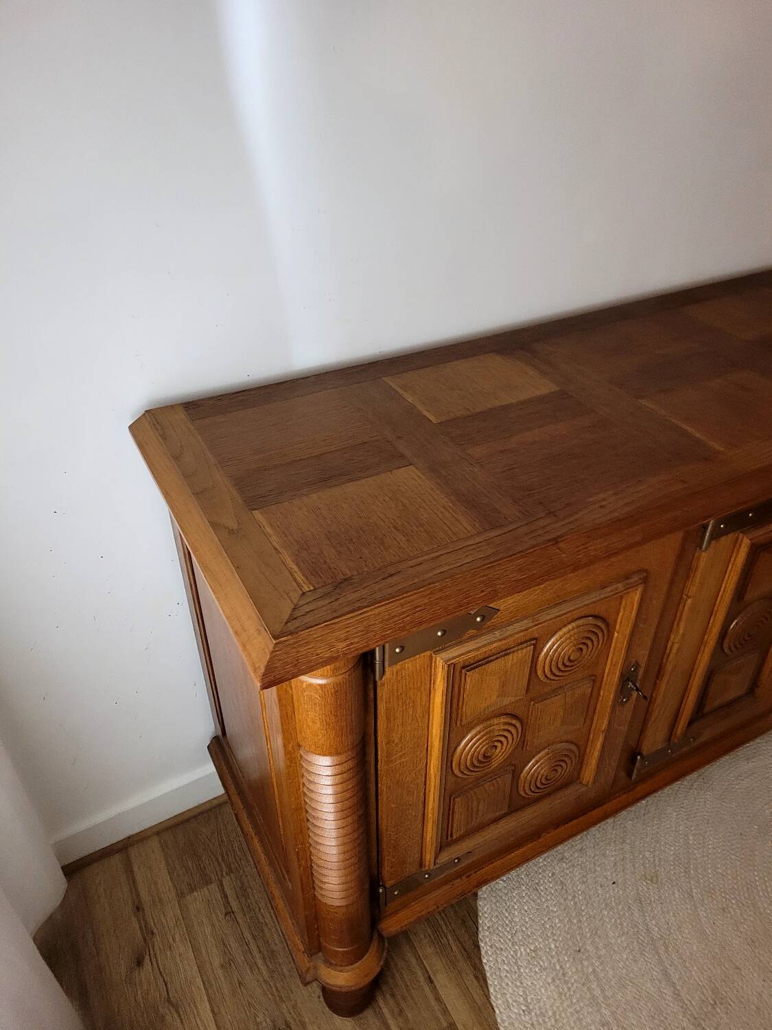 Solid oak enfilade Art Deco, circa 1940.