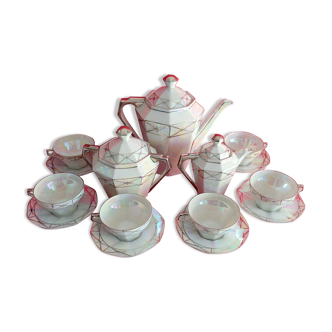 Coffee service Porcelaine de Saxe Bourgeois Gara Pichard & Cie Paris art deco