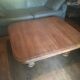 Oak coffee table on wheels