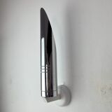 Space age tubular wall lamp, chromed metal, italy, 1970
