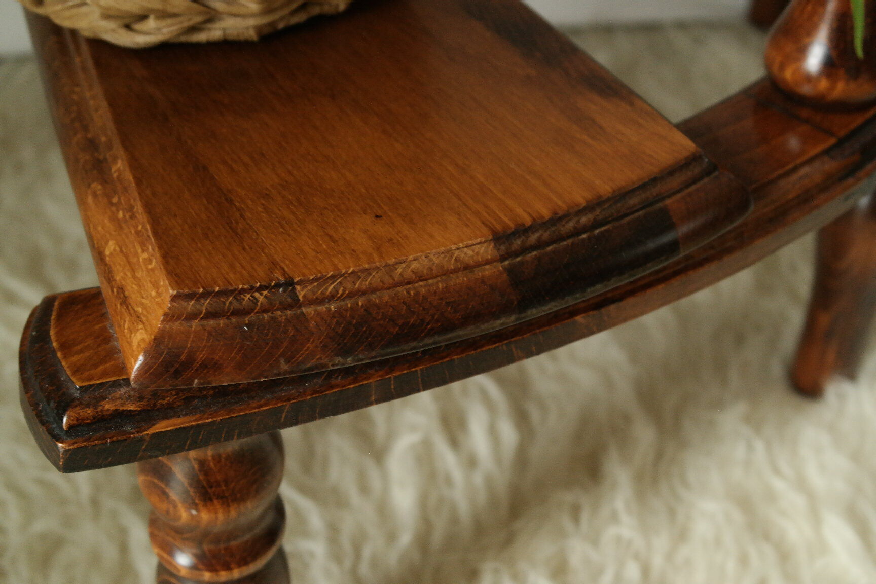 Vintage Beech Library Staircase Shelf