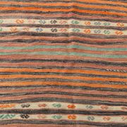 Pinstriped Pattern Vintage Kilim Rug, 201x227Cm