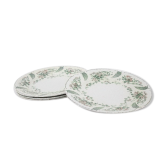 Lot de 4 assiettes anciennes ceramique  longwy